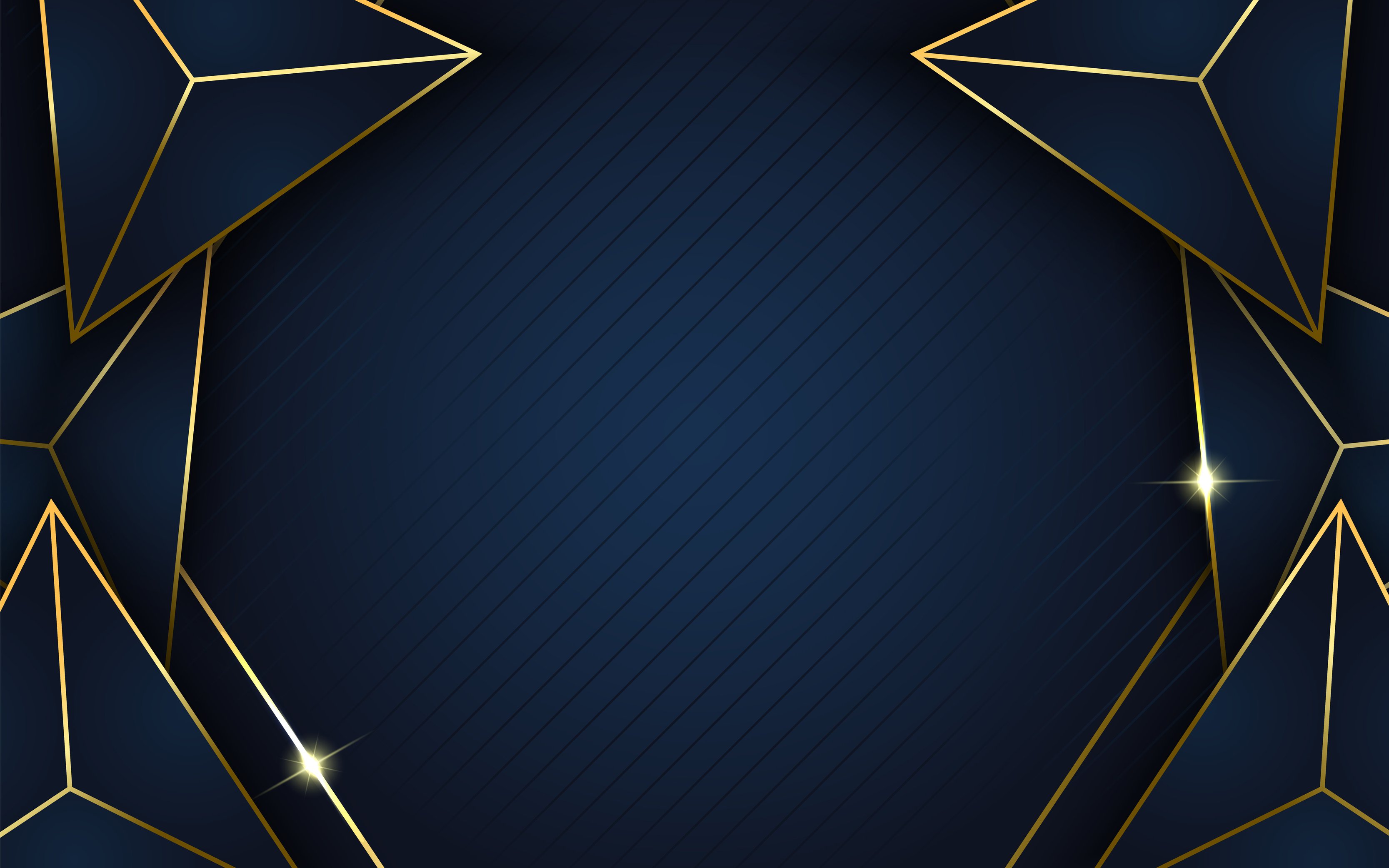 Geometric Modern Shapes in Dark Blue Background